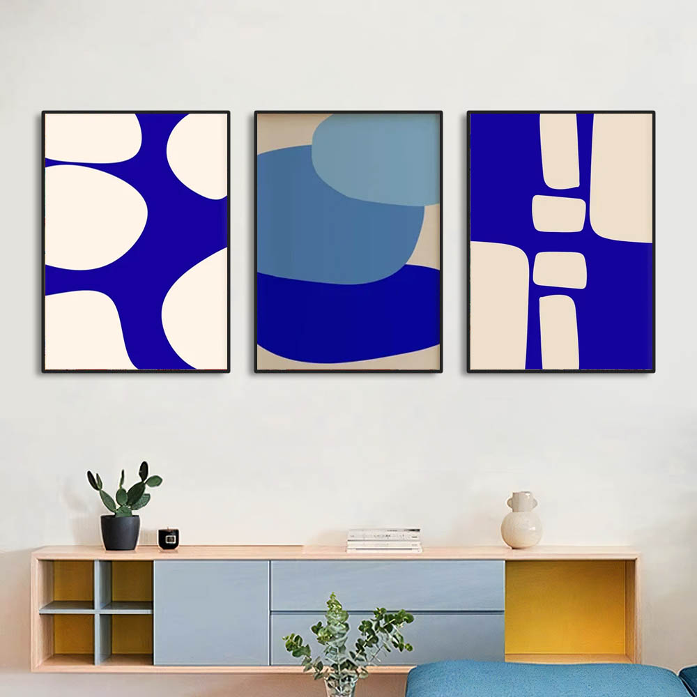 Home Office Minimalist - 1枚入り カラフルなミニマリスト抽象ポスター、赤、緑、青のモダンアートポスター、寝室、リビングルーム、ホームオフィス用、完璧なギフト。