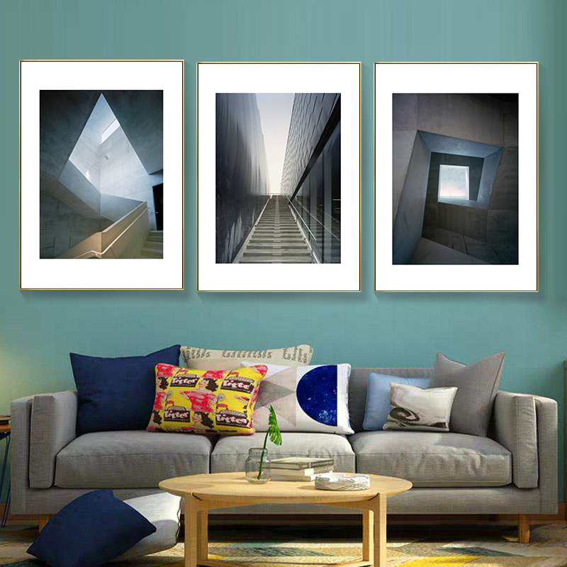 Home Office Architecture - 抽象的な幾何学的な階段,芸術,絵画,ポスター,リビングルーム,オフィス,写真,壁の芸術,家の装飾