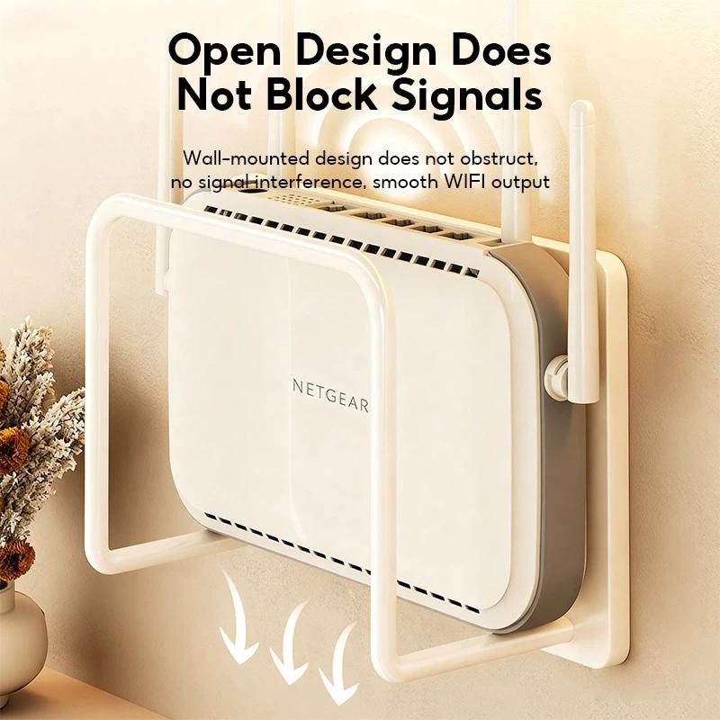 Home Office Organization - ノーパンチウォールルーターブラケット自己粘着式簡単設置棚 WiFiルーター、セットトップボックス、ホームオフィス整理用