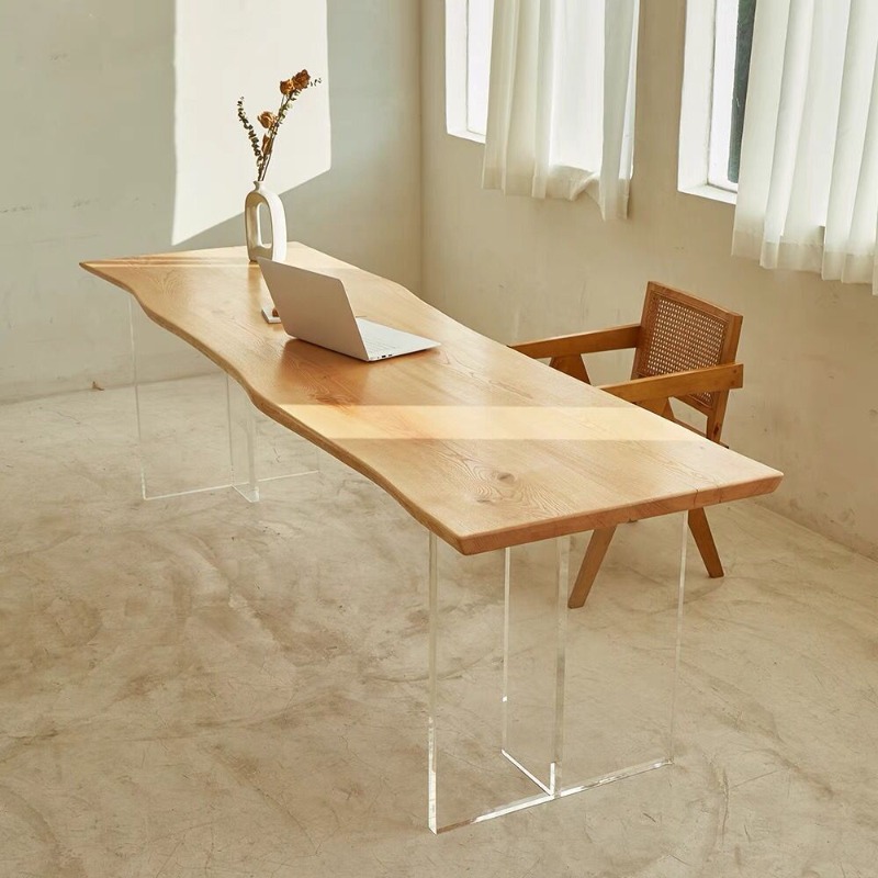 北欧無垢材アクリルフローティングテーブルモダンシンプルスタデ - Free Home Office のレビューと価格