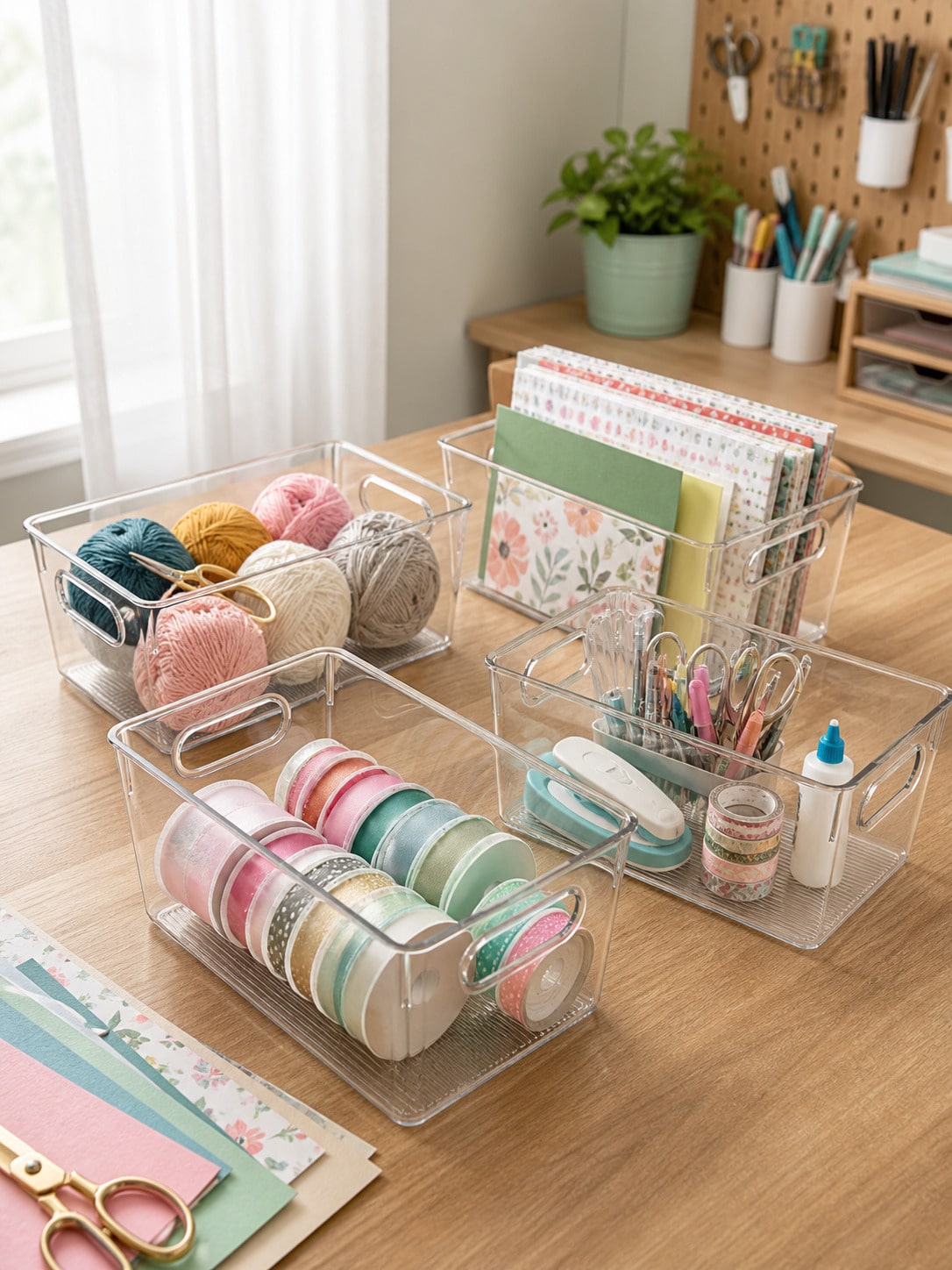 12個入り透明収納ボックス（取っ手付き）、オープントップオー - Home Office Organization のレビューと価格