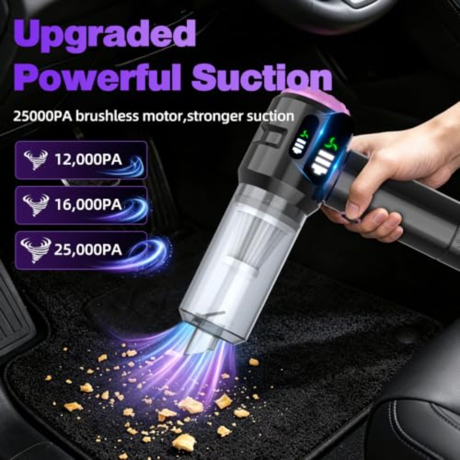 車、家庭、オフィス、キッチン用のハンドヘルド車用掃除機;紫色 - Home Office Kitchen のレビューと価格