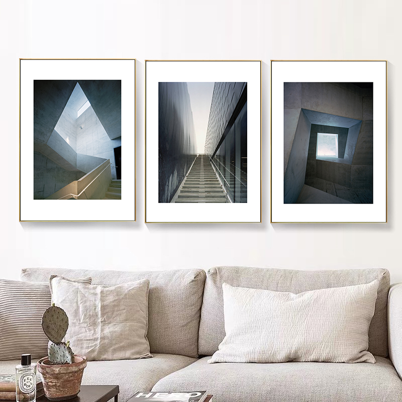 抽象的な幾何学的な階段,芸術,絵画,ポスター,リビングルーム - Home Office Architecture のレビューと価格