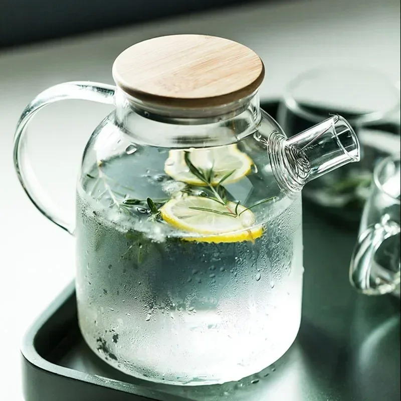 1L/1.8L 透明ホウケイ酸ガラスティーポット耐熱大型クリ - Home Or Office Use のレビューと価格