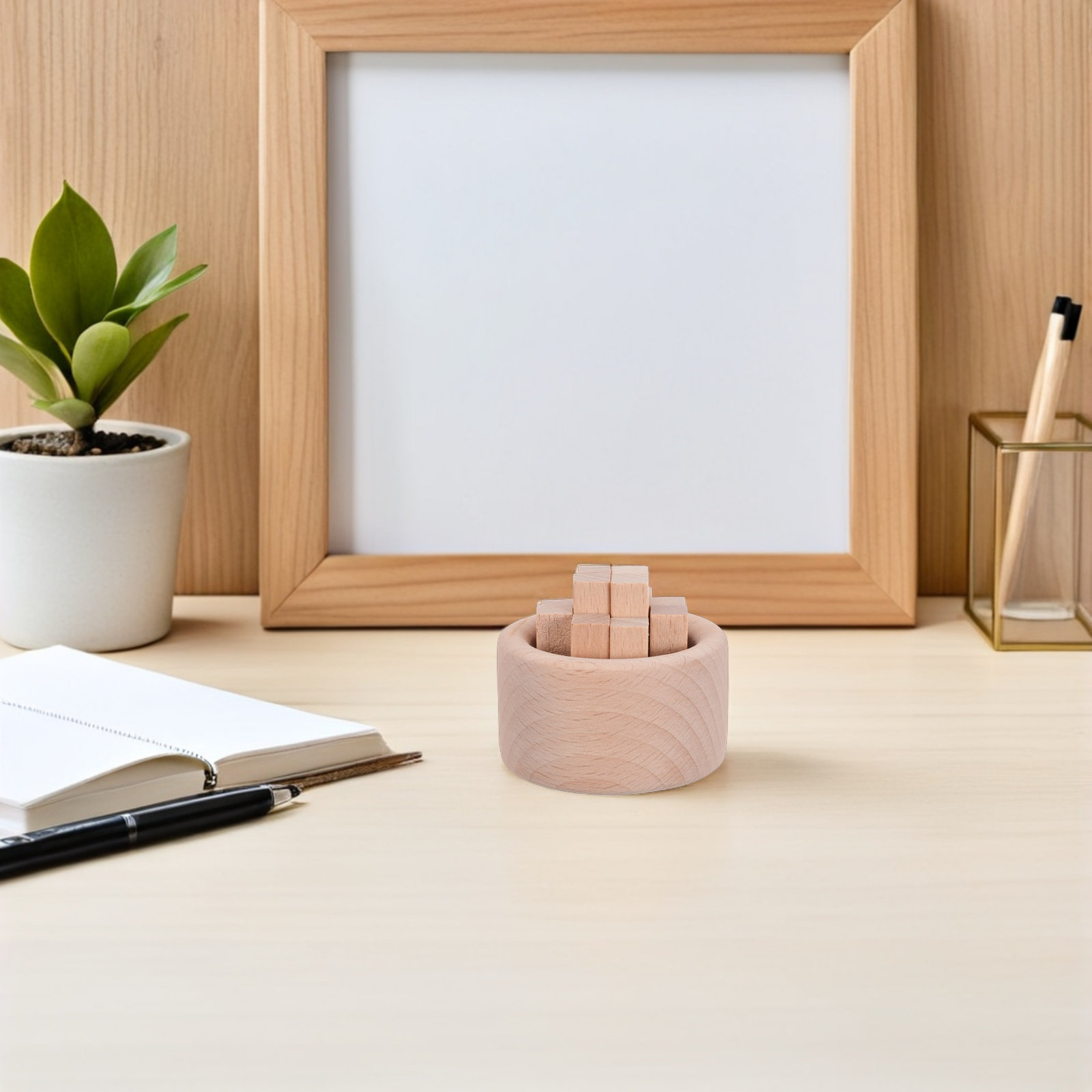 4個入り木製エッセンシャルオイルディフューザー、コンパクトな - Home Office Minimalist のレビューと価格
