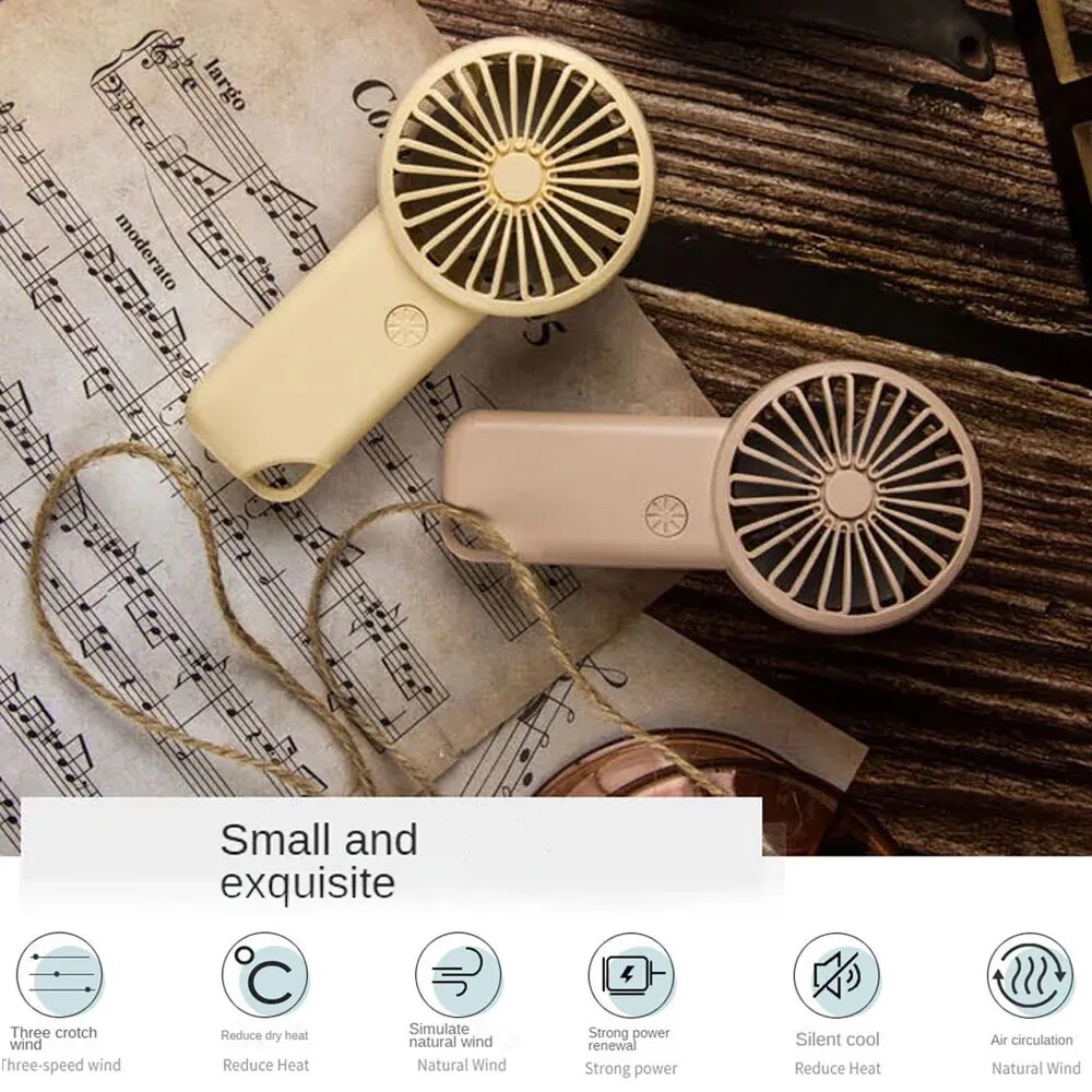 ポータブルハンドヘルドファン USB 充電式ミニファン デジ - Home Office Form のレビューと価格