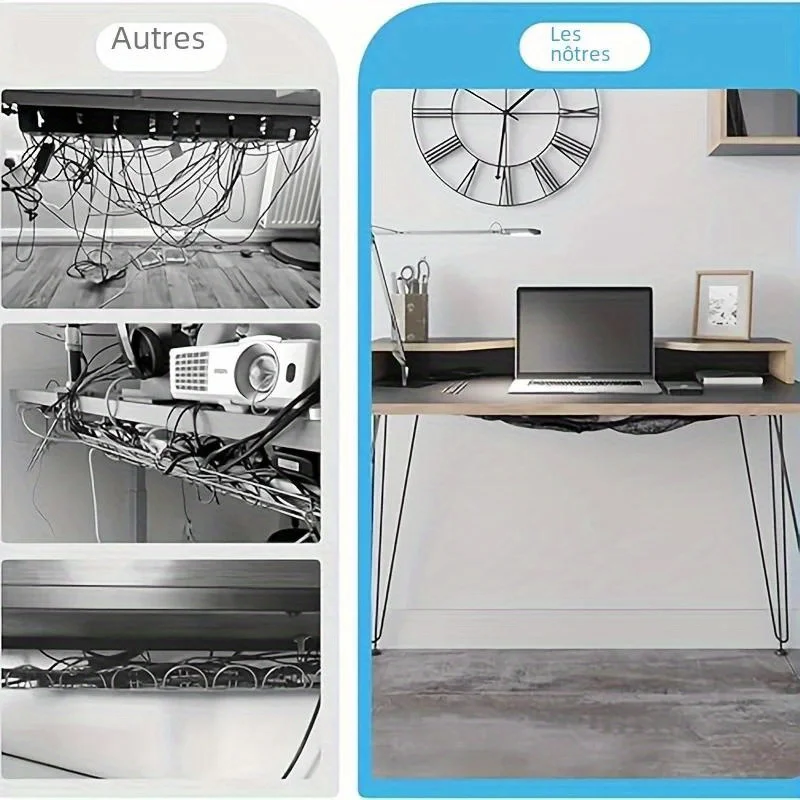 デスク下ケーブル管理ネット - 8穴ソケットメッシュオーガナ - Home Office Organization のレビューと価格