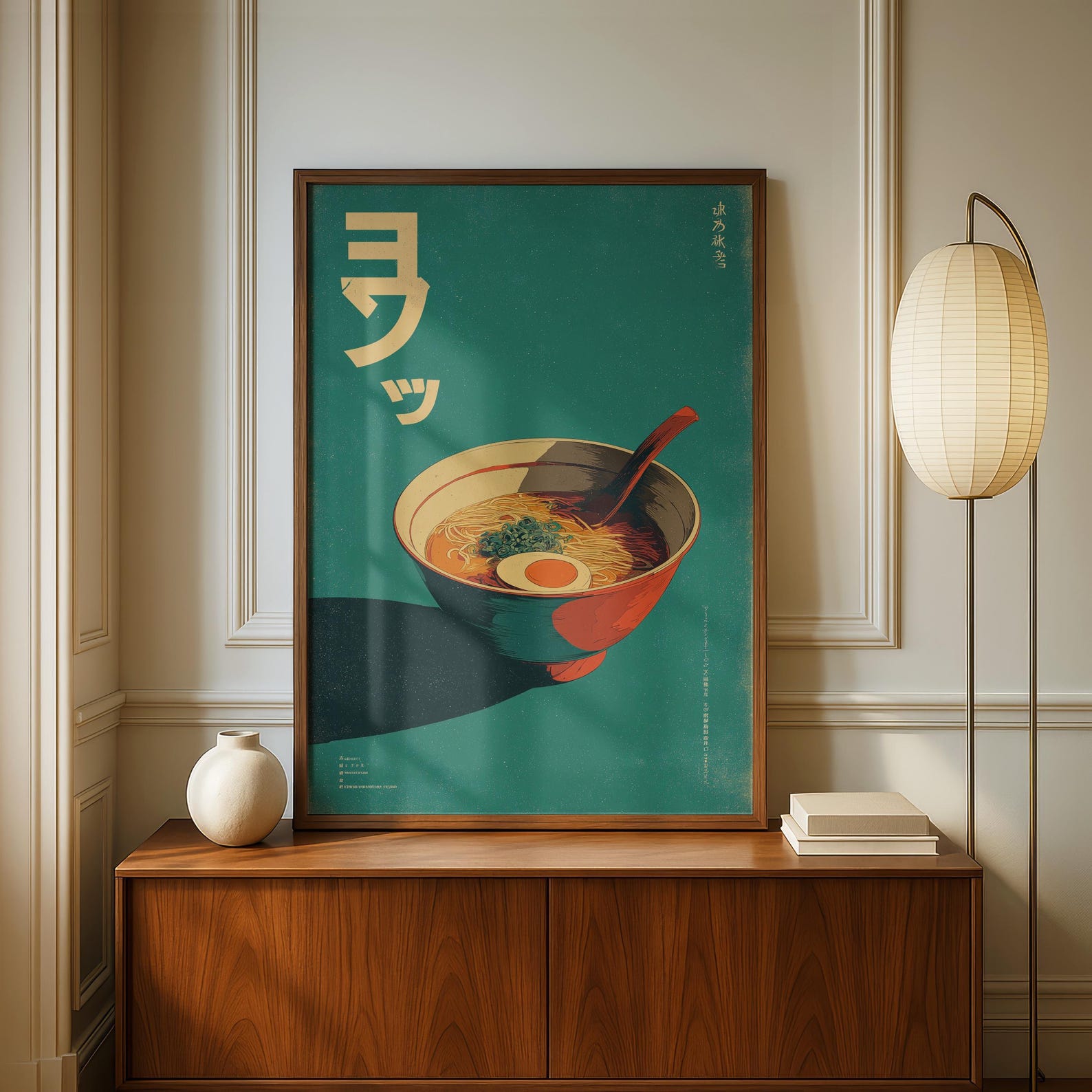 レトロな日本のラーメンキャンバスアートプリントフレームレスフ - Home Office Minimalist のレビューと価格