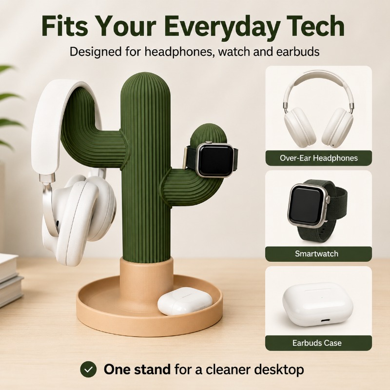 ミニマリストサボテン型ヘッドセットスタンド多用途デスクトップ - Home Office Organization のレビューと価格