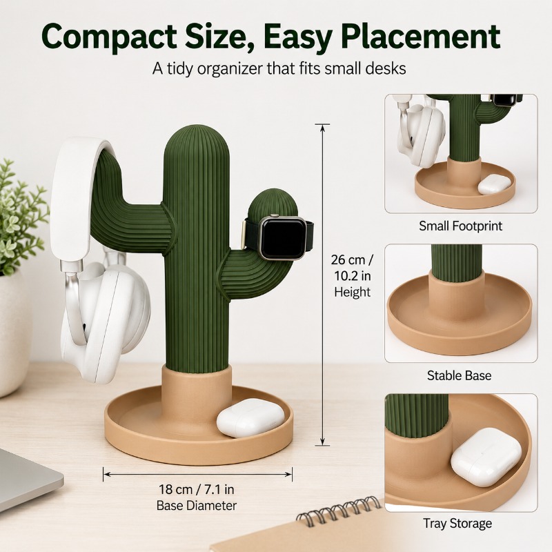 ミニマリストサボテン型ヘッドセットスタンド多用途デスクトップ - Home Office Organization のレビューと価格